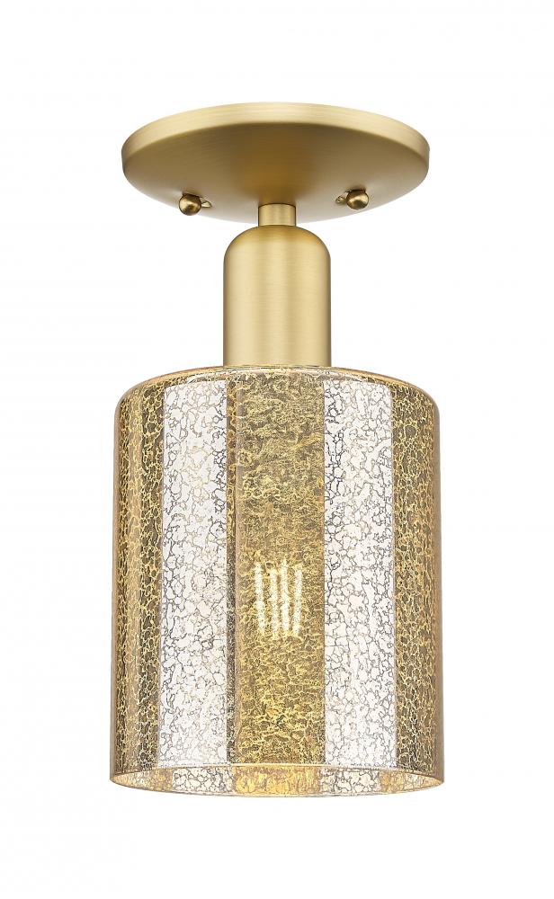 Cobbleskill - 1 Light - 5 inch - Satin Gold - Semi-Flush Mount