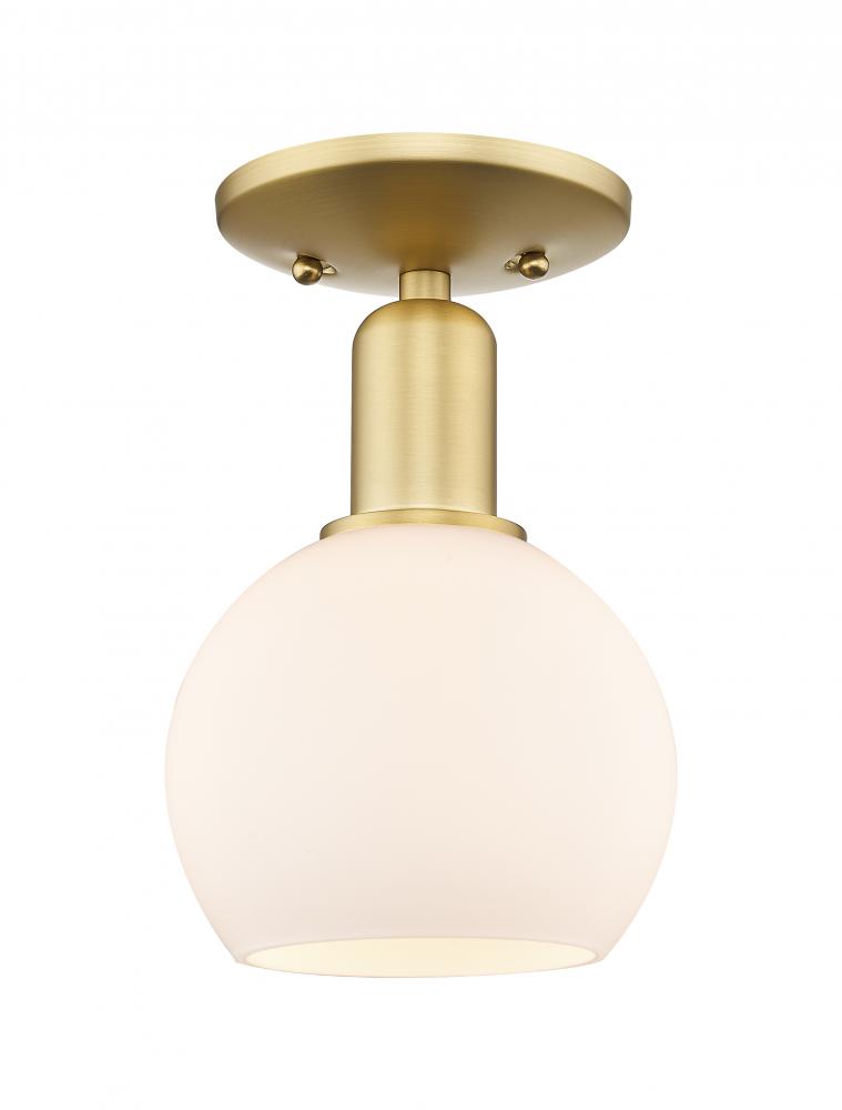 Athens - 1 Light - 6 inch - Satin Gold - Semi-Flush Mount