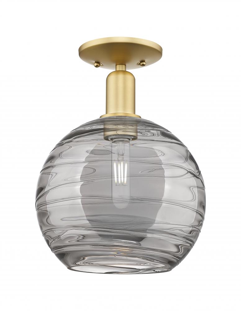 Athens Deco Swirl - 1 Light - 10 inch - Satin Gold - Semi-Flush Mount