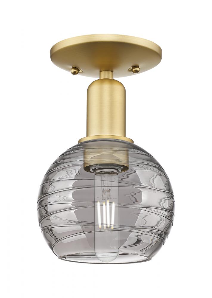 Athens Deco Swirl - 1 Light - 6 inch - Satin Gold - Semi-Flush Mount