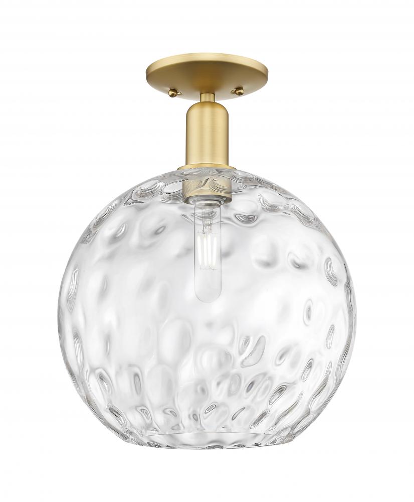 Athens Water Glass - 1 Light - 12 inch - Satin Gold - Semi-Flush Mount