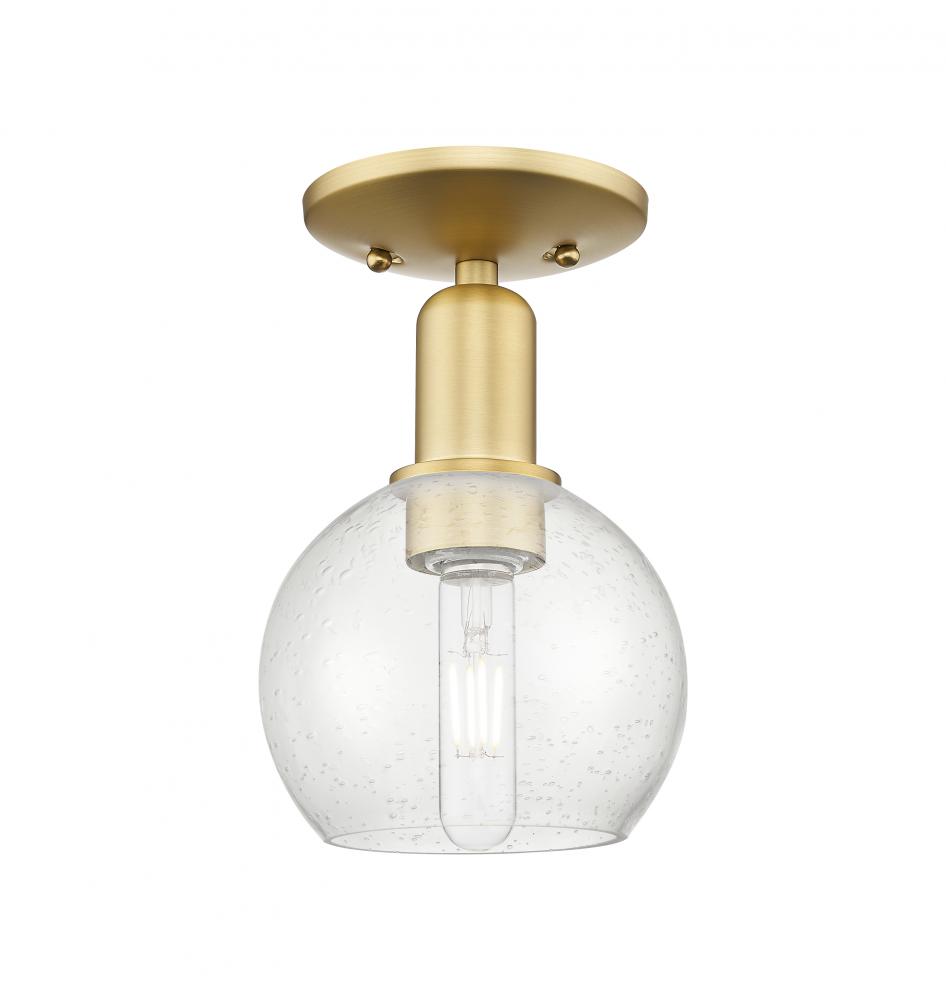 Athens - 1 Light - 6 inch - Satin Gold - Semi-Flush Mount