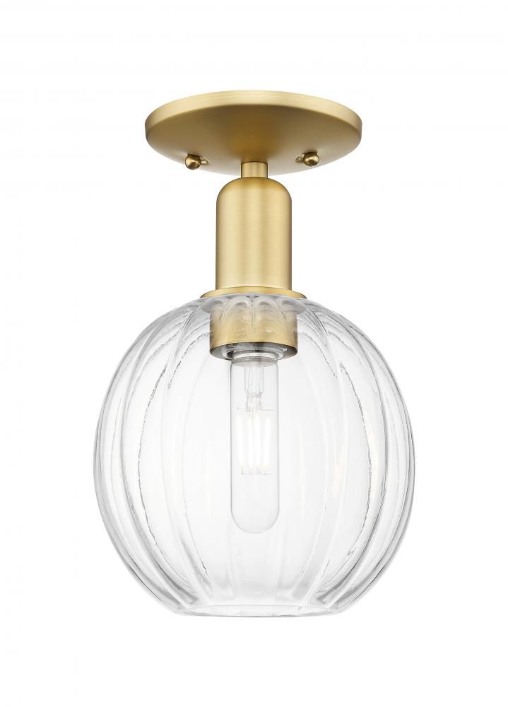 Preston Globe - 1 Light - 6 inch - Satin Gold - Semi-Flush Mount