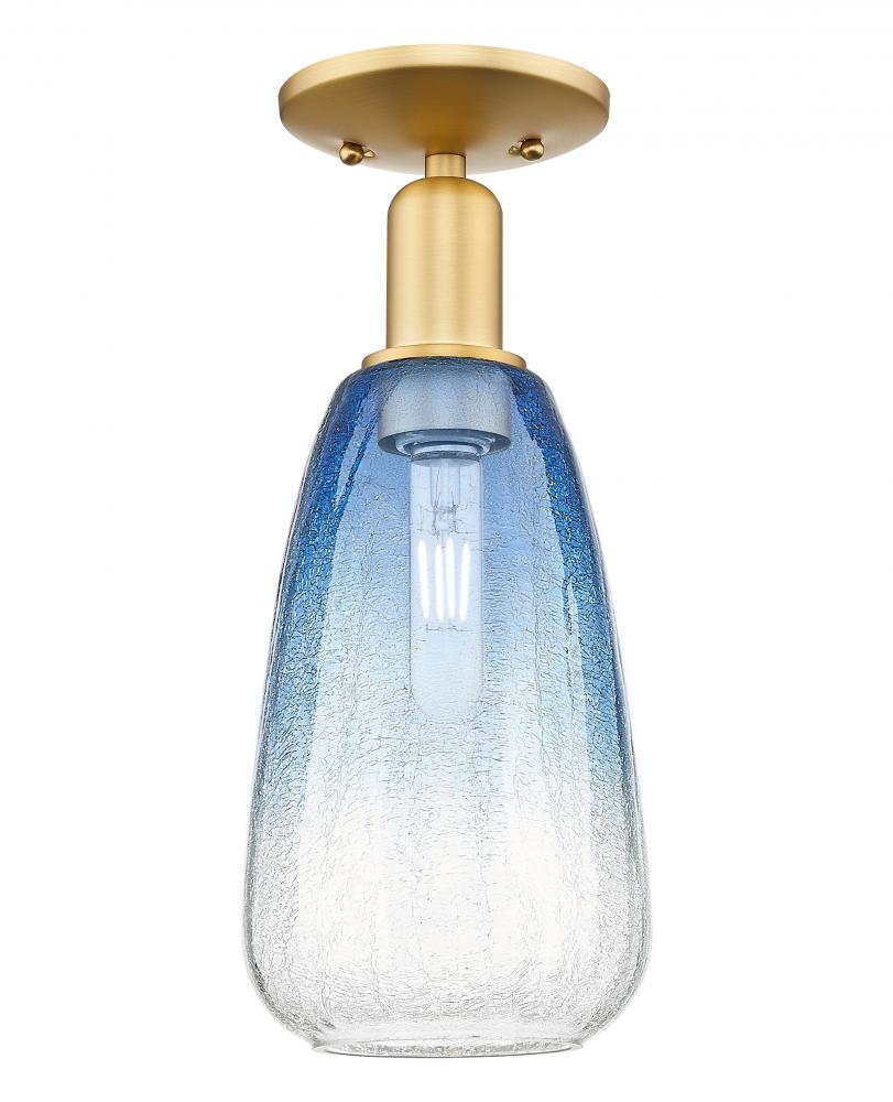 Brookhaven Almond - 1 Light - 6 inch - Satin Gold - Semi-Flush Mount