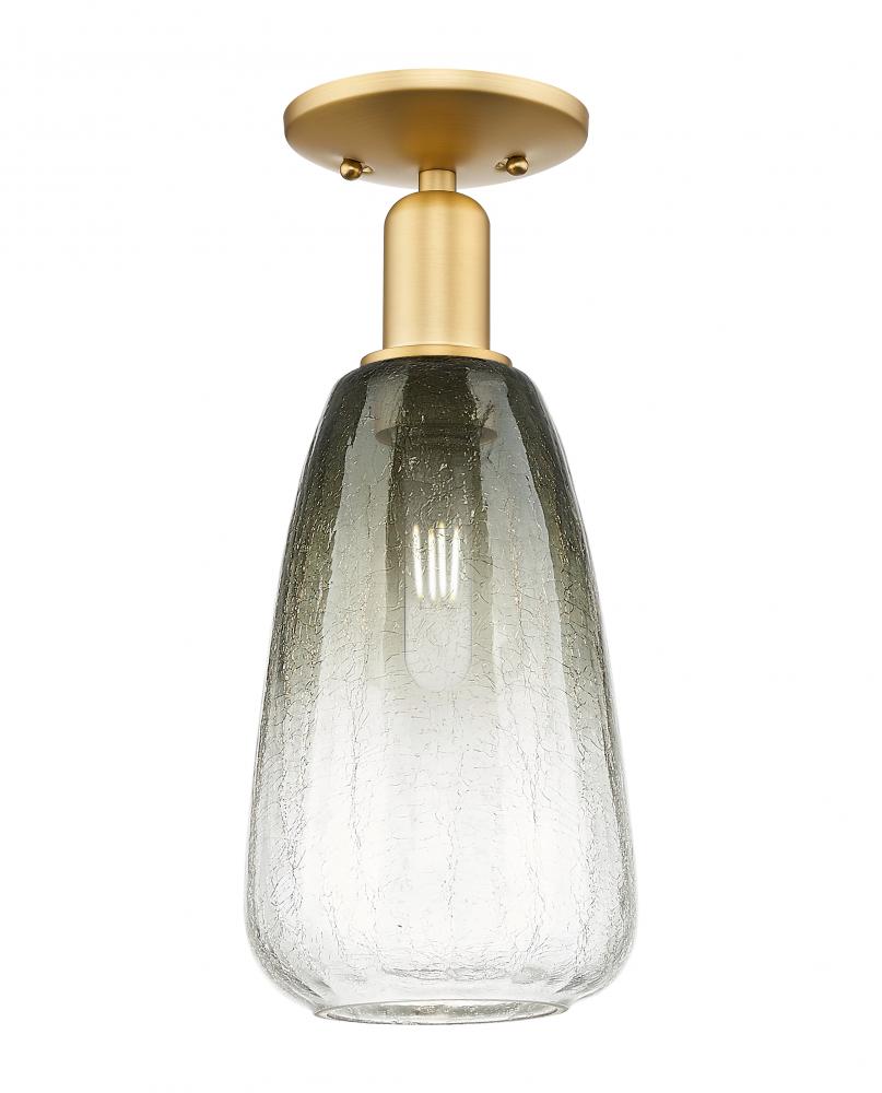 Brookhaven Almond - 1 Light - 6 inch - Satin Gold - Semi-Flush Mount