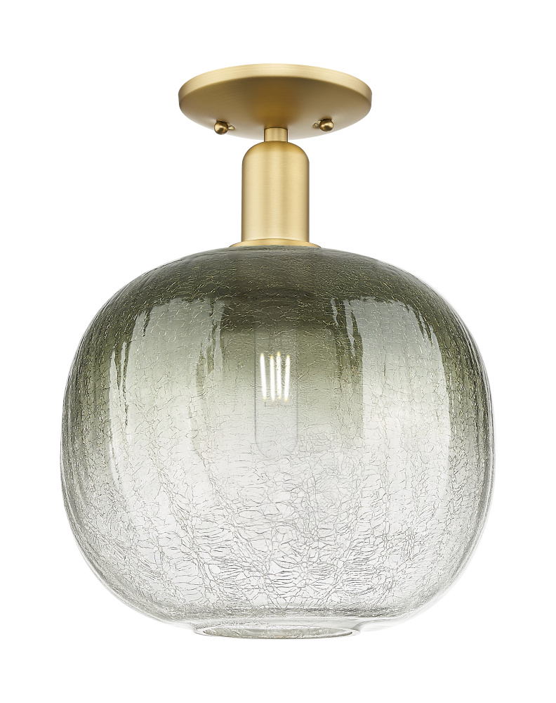 Brookhaven Sphere - 1 Light - 6 inch - Satin Gold - Semi-Flush Mount