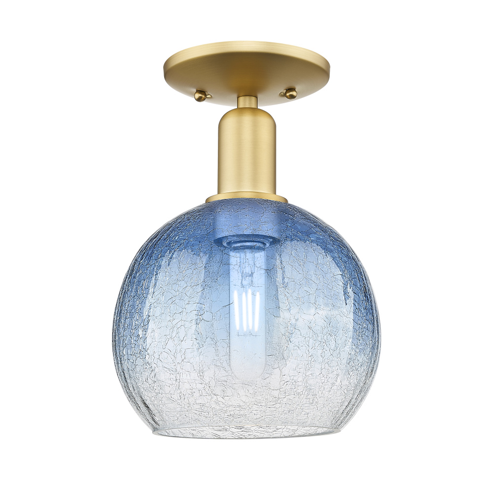 Brookhaven Globe - 1 Light - 6 inch - Satin Gold - Semi-Flush Mount