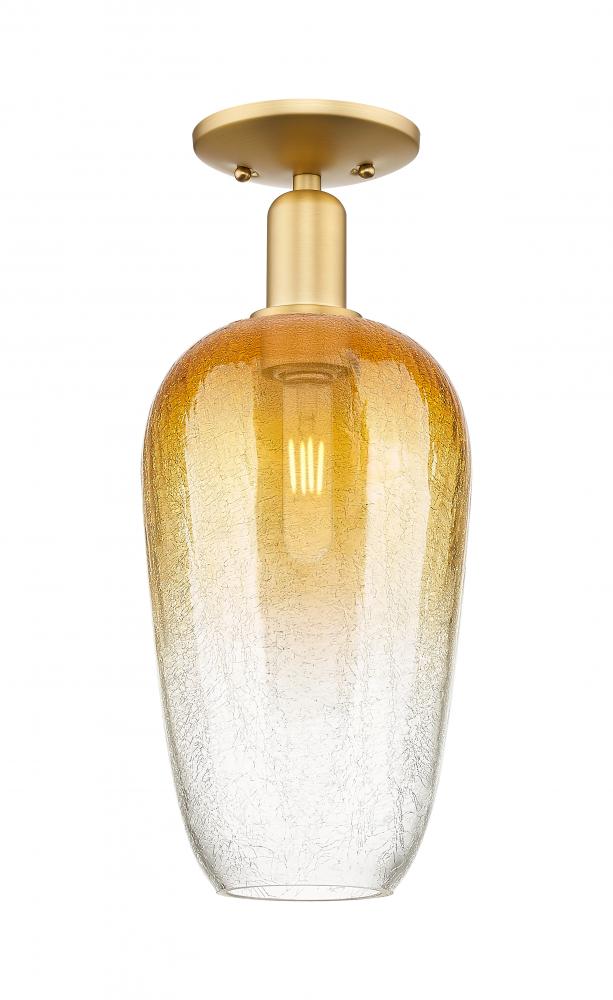 Brookhaven Flute - 1 Light - 6 inch - Satin Gold - Semi-Flush Mount