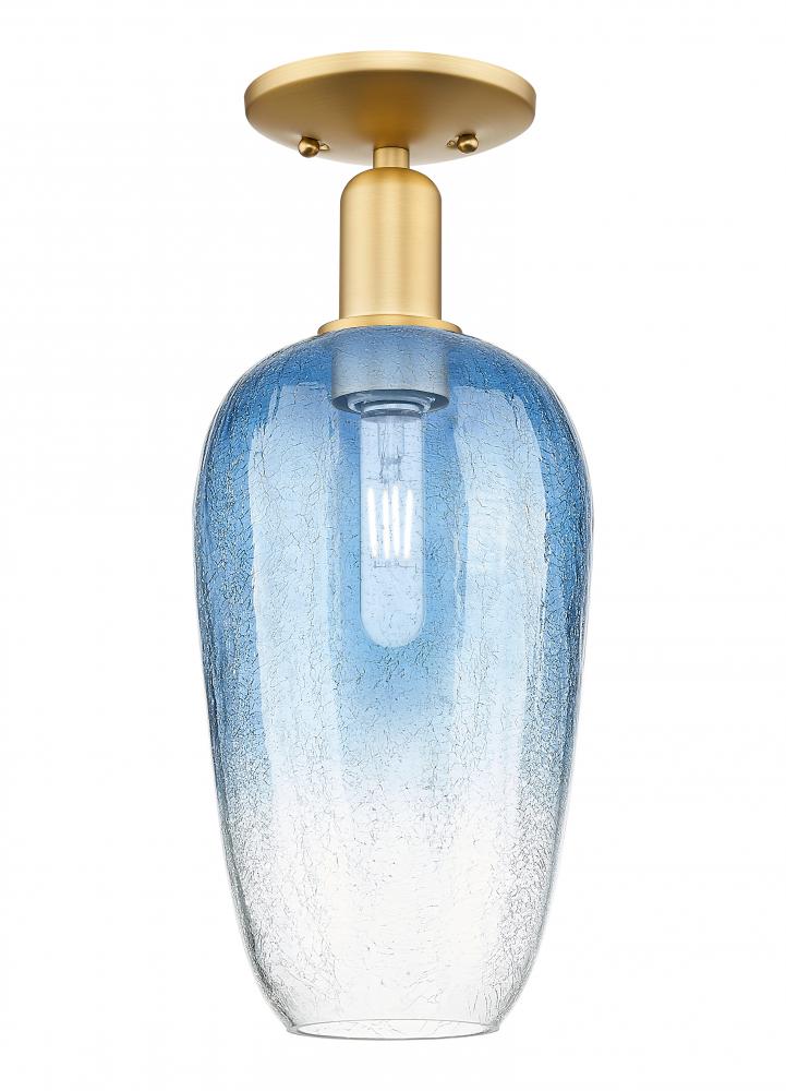 Brookhaven Flute - 1 Light - 6 inch - Satin Gold - Semi-Flush Mount