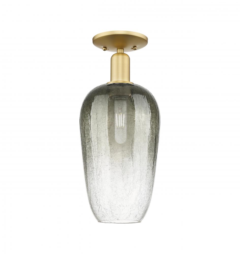 Brookhaven Flute - 1 Light - 6 inch - Satin Gold - Semi-Flush Mount