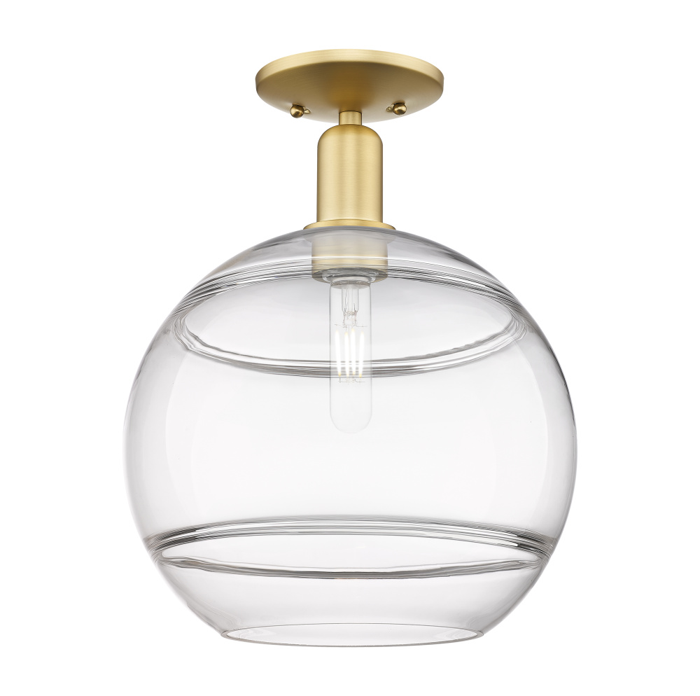 Rochester - 1 Light - 12 inch - Satin Gold - Semi-Flush Mount