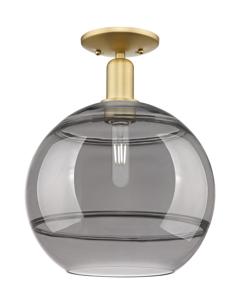 Rochester - 1 Light - 12 inch - Satin Gold - Semi-Flush Mount