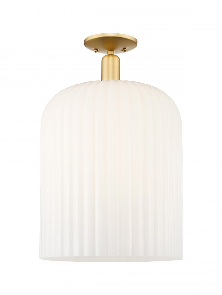 Bridal Veil - 1 Light - 12 inch - Satin Gold - Semi-Flush Mount