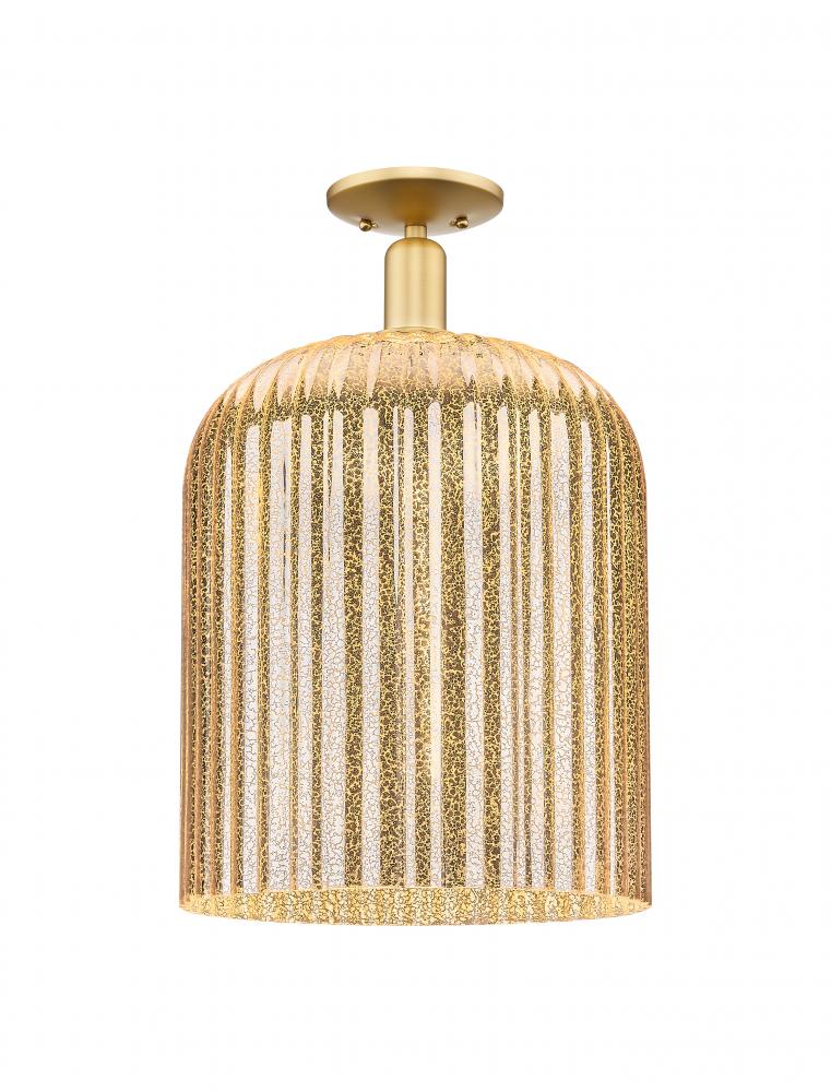 Bridal Veil - 1 Light - 12 inch - Satin Gold - Semi-Flush Mount