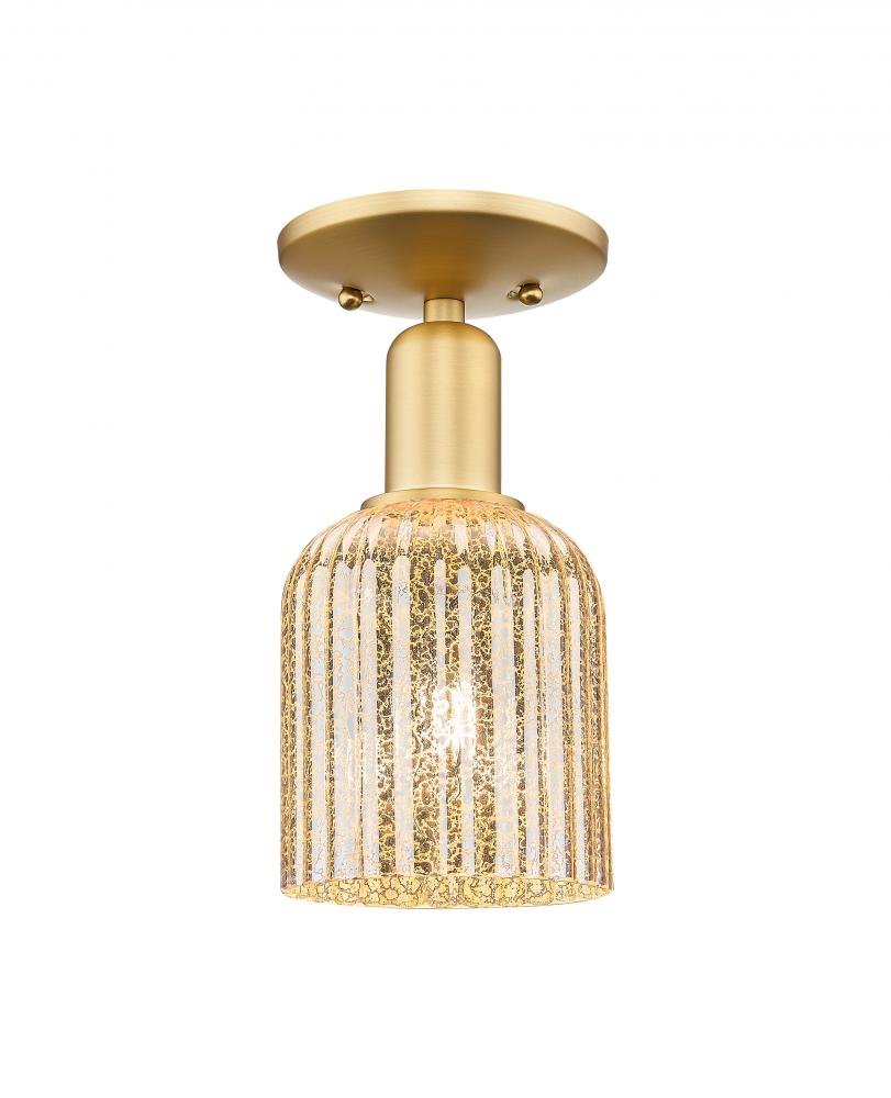 Bridal Veil - 1 Light - 6 inch - Satin Gold - Semi-Flush Mount