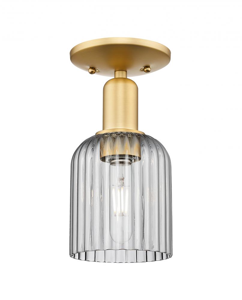 Bridal Veil - 1 Light - 6 inch - Satin Gold - Semi-Flush Mount