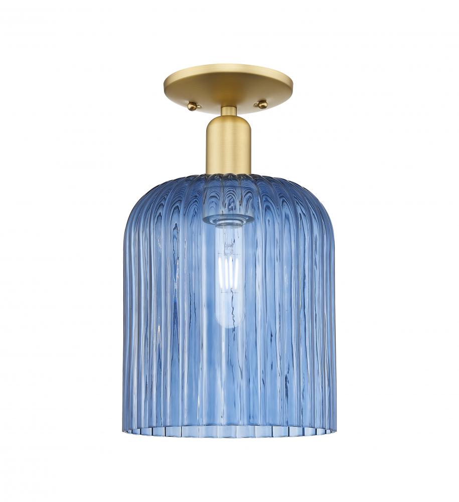 Bridal Veil - 1 Light - 8 inch - Satin Gold - Semi-Flush Mount