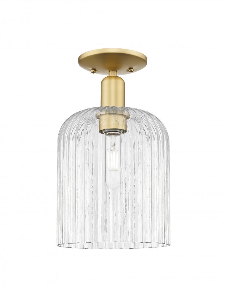 Bridal Veil - 1 Light - 8 inch - Satin Gold - Semi-Flush Mount