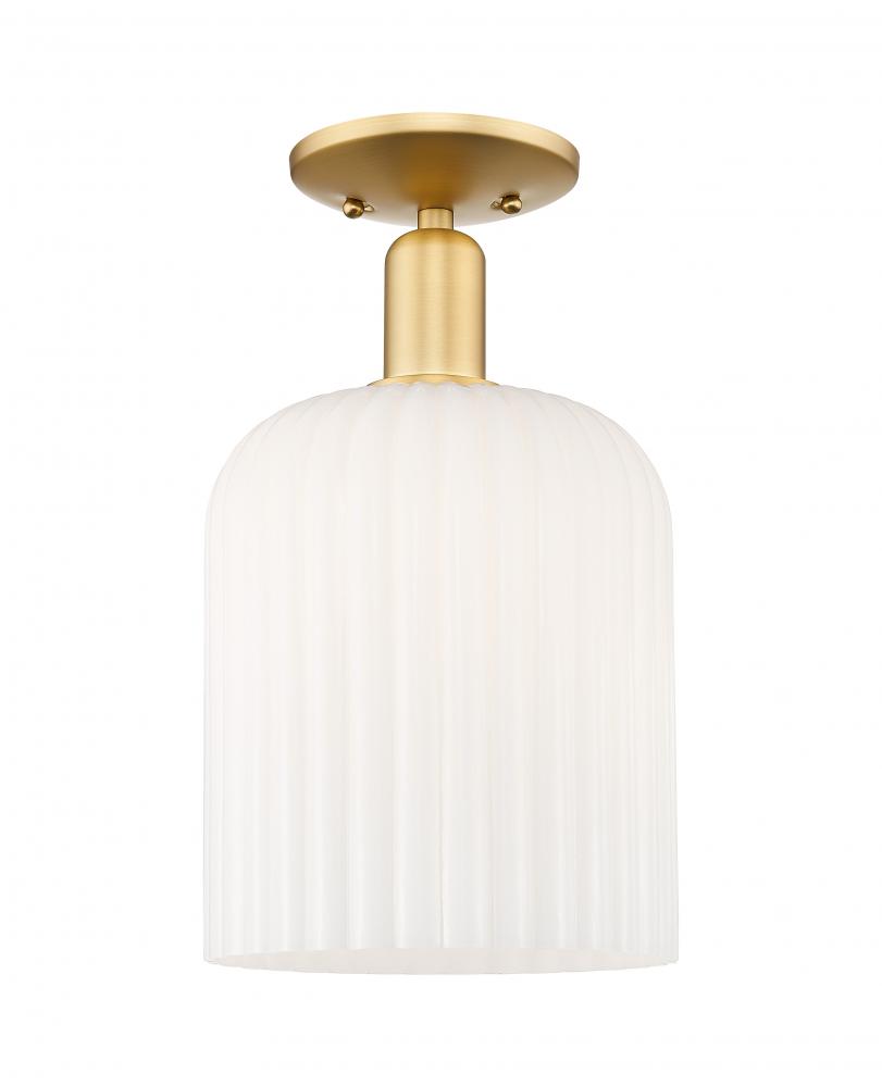 Bridal Veil - 1 Light - 8 inch - Satin Gold - Semi-Flush Mount