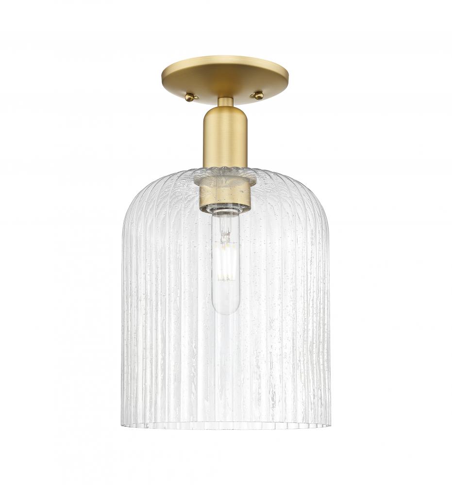 Bridal Veil - 1 Light - 8 inch - Satin Gold - Semi-Flush Mount