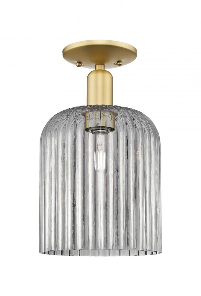 Bridal Veil - 1 Light - 8 inch - Satin Gold - Semi-Flush Mount