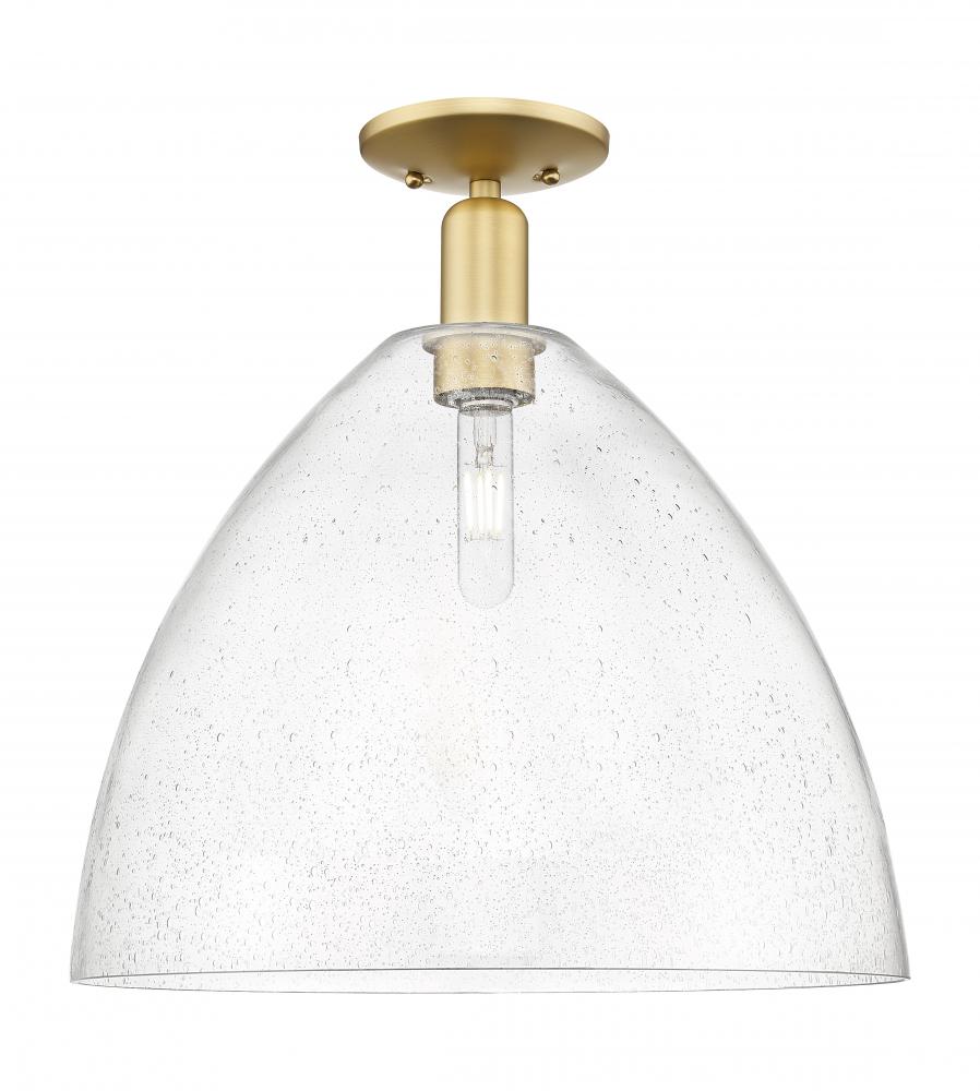 Bristol - 1 Light - 16 inch - Satin Gold - Semi-Flush Mount