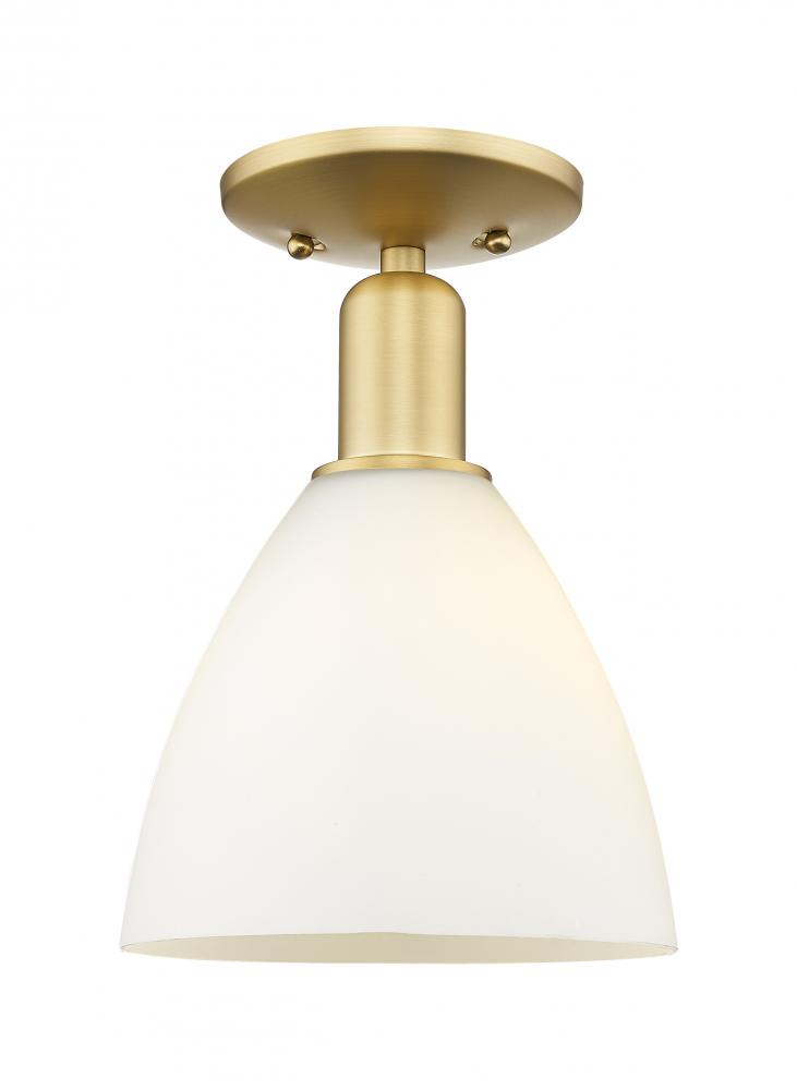 Bristol - 1 Light - 8 inch - Satin Gold - Semi-Flush Mount