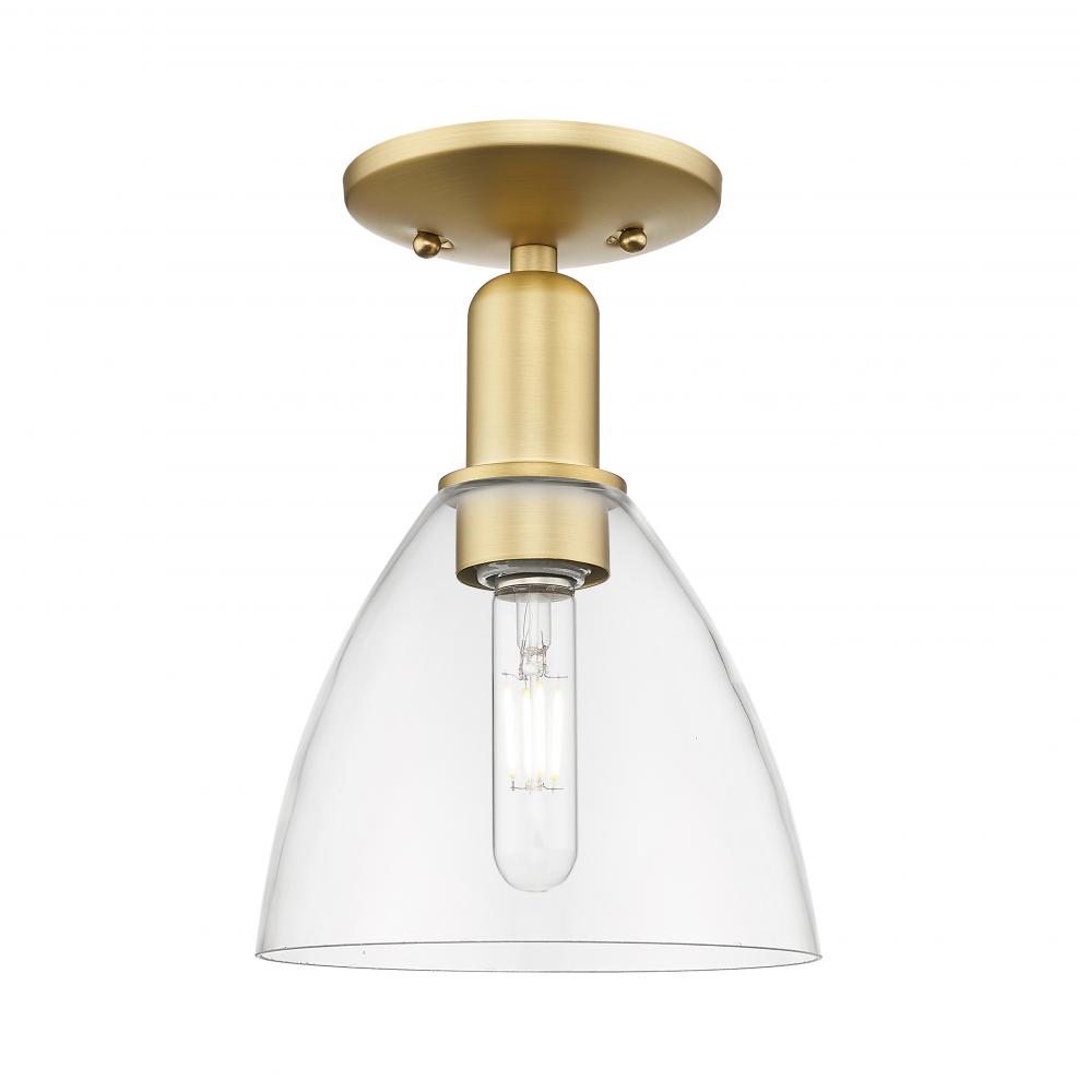 Bristol - 1 Light - 8 inch - Satin Gold - Semi-Flush Mount