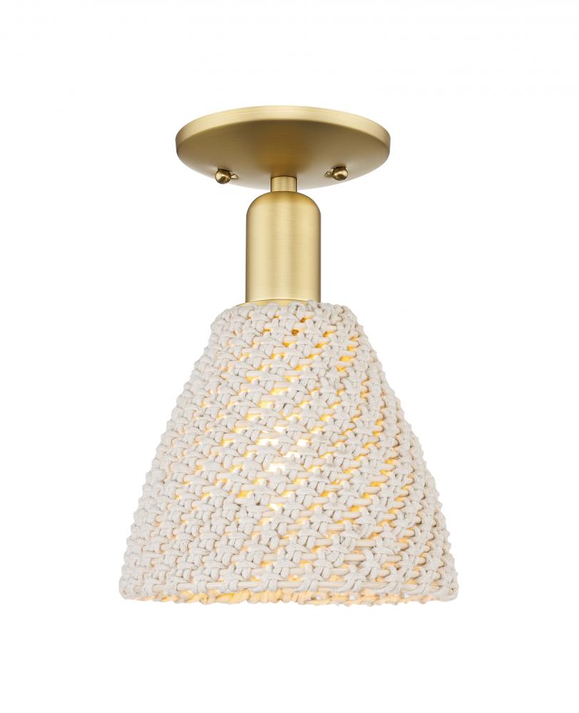 Bristol Natural - 1 Light - 6 inch - Satin Gold - Semi-Flush Mount