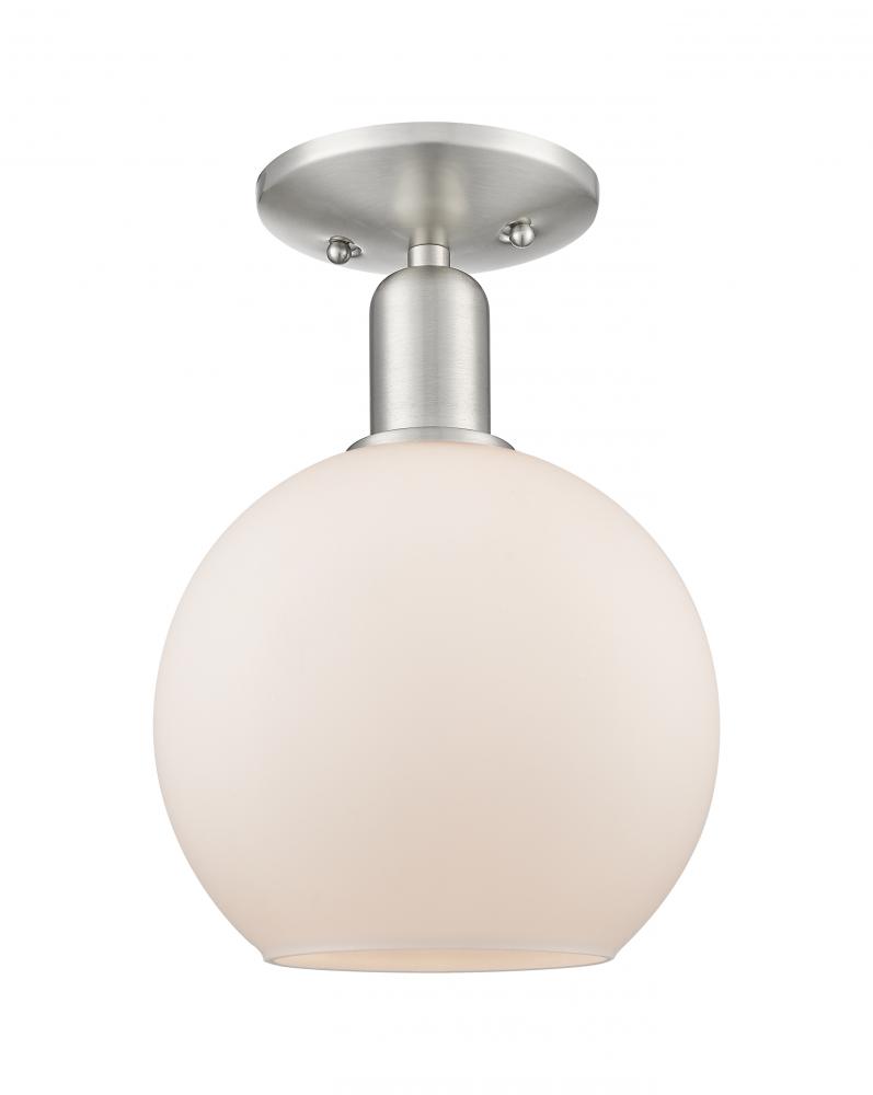 Athens - 1 Light - 8 inch - Brushed Satin Nickel - Semi-Flush Mount