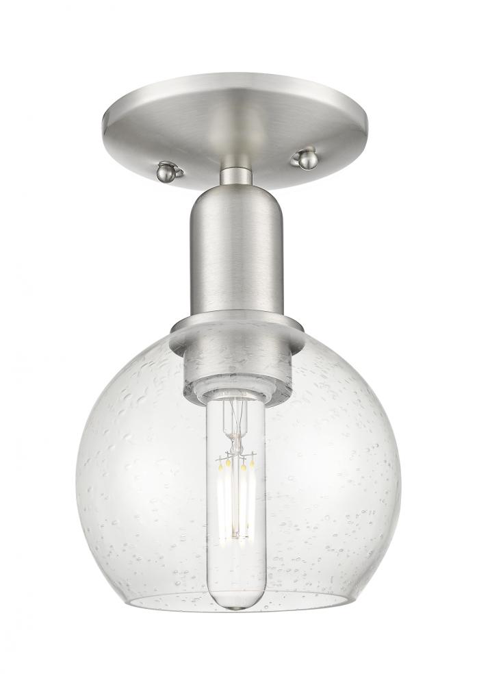 Athens - 1 Light - 6 inch - Brushed Satin Nickel - Semi-Flush Mount