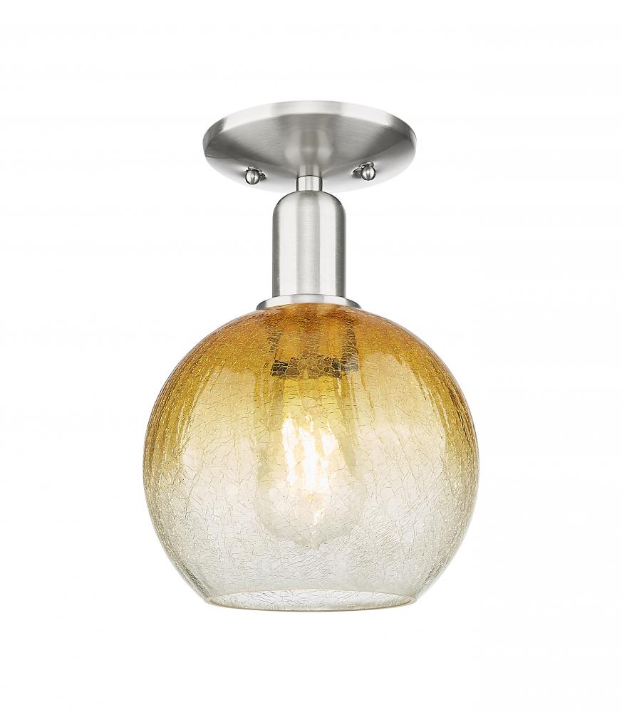 Brookhaven Globe - 1 Light - 6 inch - Brushed Satin Nickel - Semi-Flush Mount