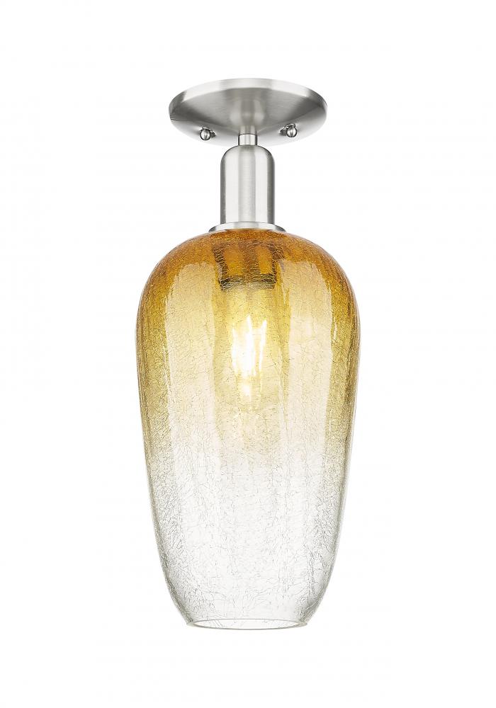 Brookhaven Flute - 1 Light - 6 inch - Brushed Satin Nickel - Semi-Flush Mount