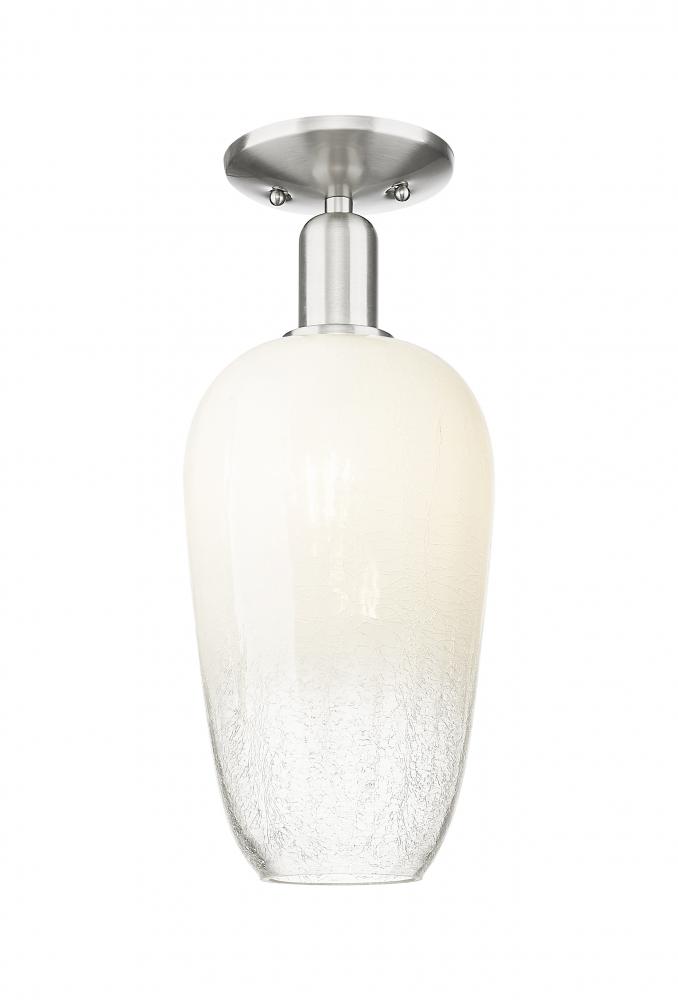 Brookhaven Flute - 1 Light - 6 inch - Brushed Satin Nickel - Semi-Flush Mount