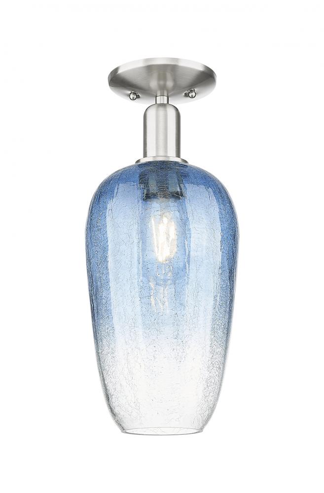 Brookhaven Flute - 1 Light - 6 inch - Brushed Satin Nickel - Semi-Flush Mount