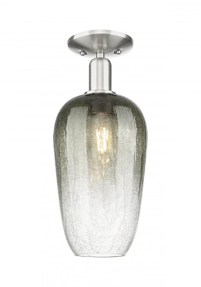 Brookhaven Flute - 1 Light - 6 inch - Brushed Satin Nickel - Semi-Flush Mount