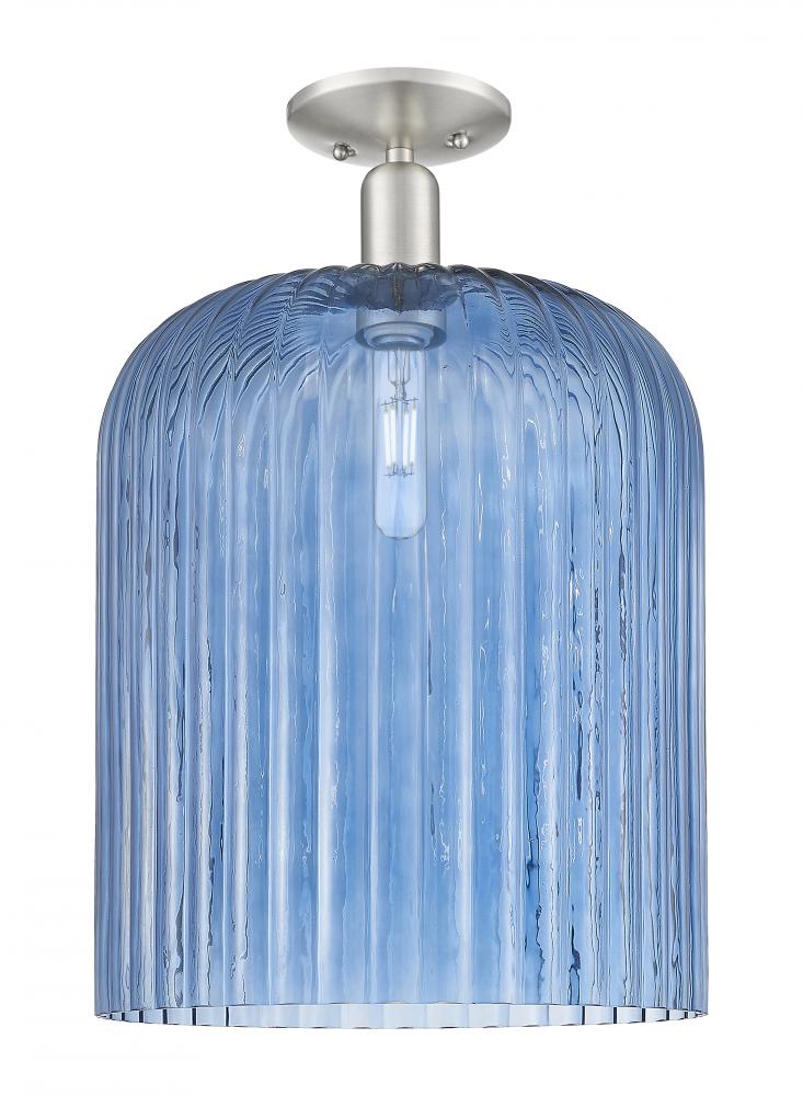 Bridal Veil - 1 Light - 12 inch - Brushed Satin Nickel - Semi-Flush Mount