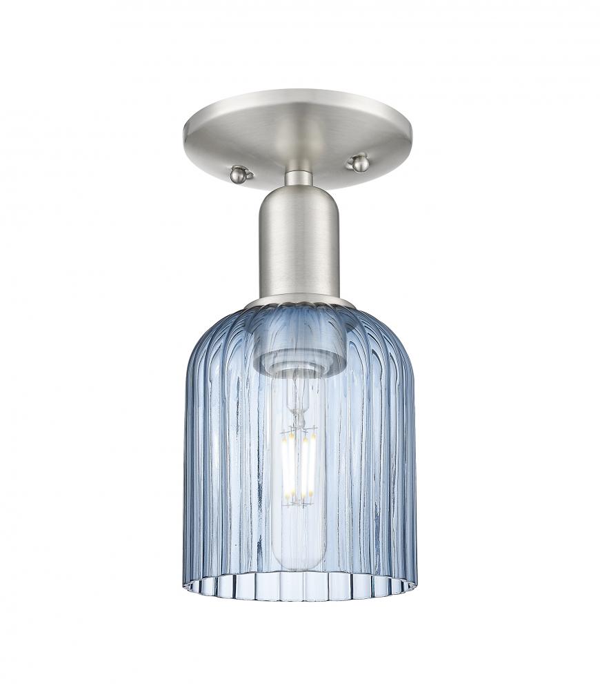 Bridal Veil - 1 Light - 6 inch - Brushed Satin Nickel - Semi-Flush Mount