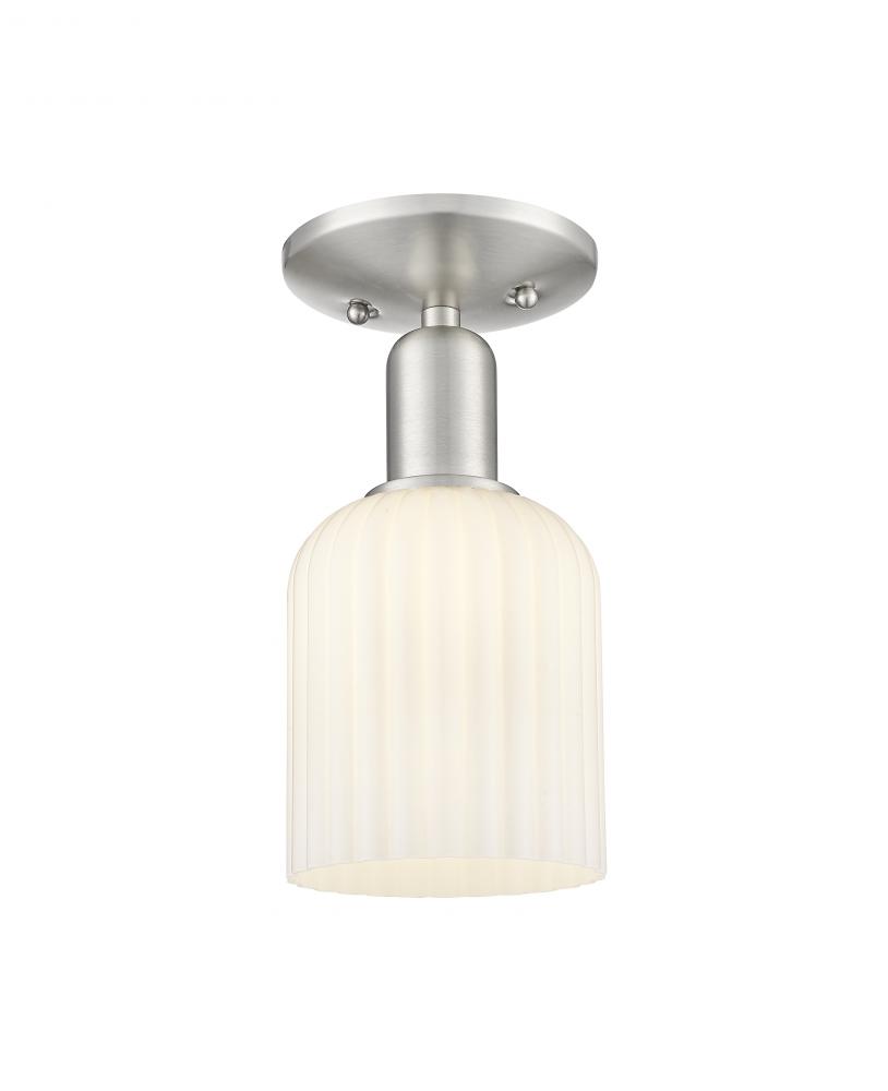 Bridal Veil - 1 Light - 6 inch - Brushed Satin Nickel - Semi-Flush Mount