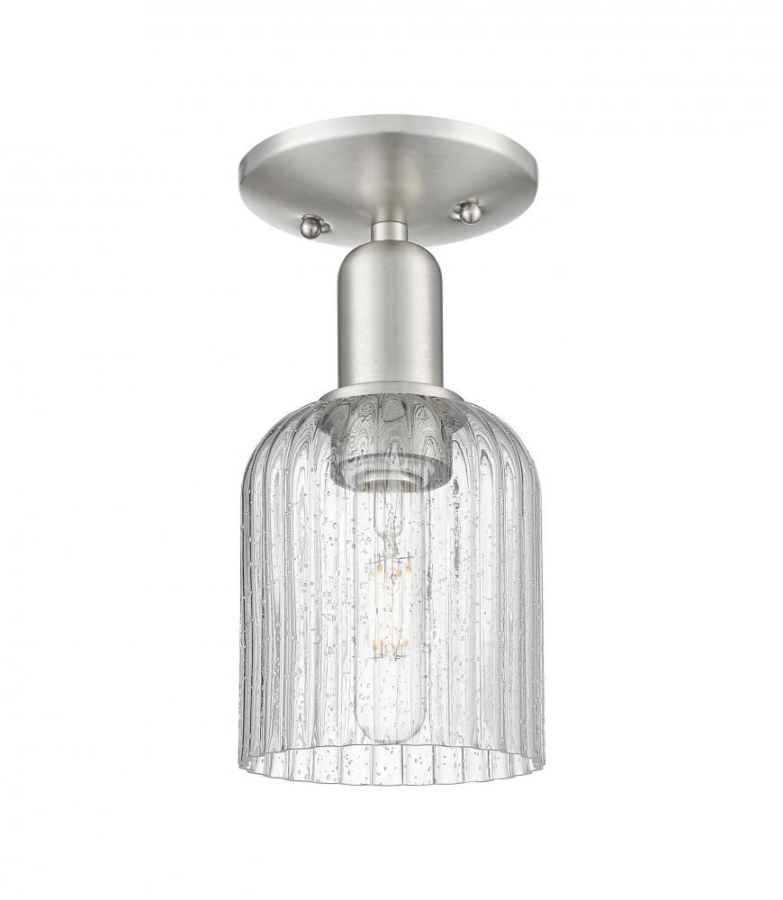 Bridal Veil - 1 Light - 6 inch - Brushed Satin Nickel - Semi-Flush Mount