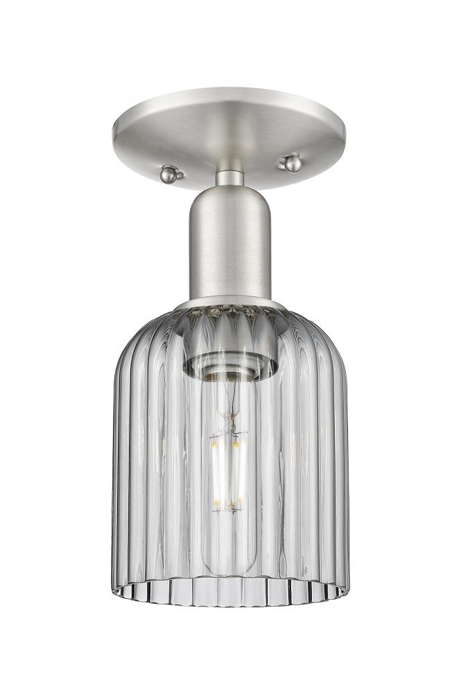 Bridal Veil - 1 Light - 6 inch - Brushed Satin Nickel - Semi-Flush Mount