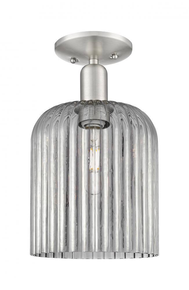 Bridal Veil - 1 Light - 8 inch - Brushed Satin Nickel - Semi-Flush Mount