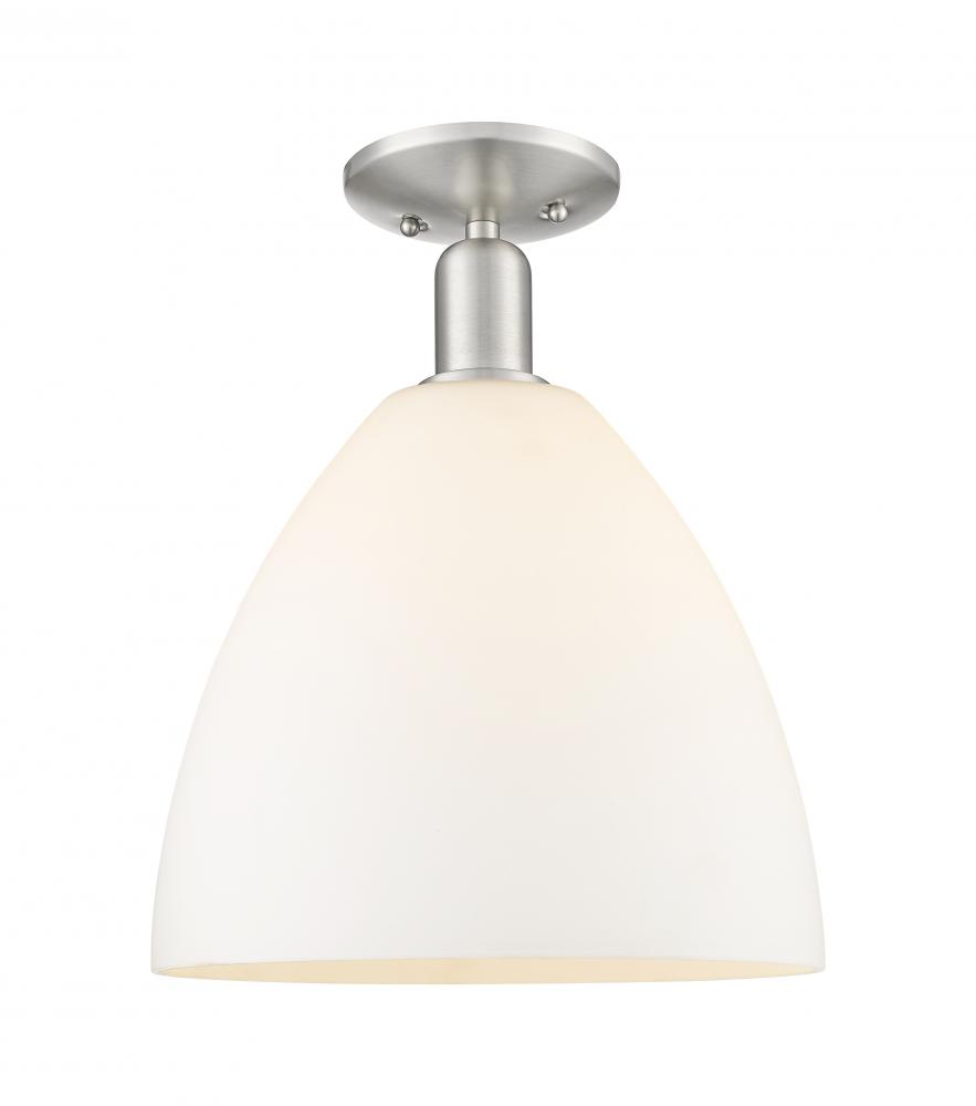 Bristol - 1 Light - 12 inch - Brushed Satin Nickel - Semi-Flush Mount