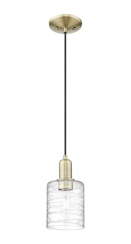 Cobbleskill - 1 Light - 5 inch - Antique Brass - Cord hung - Mini Pendant