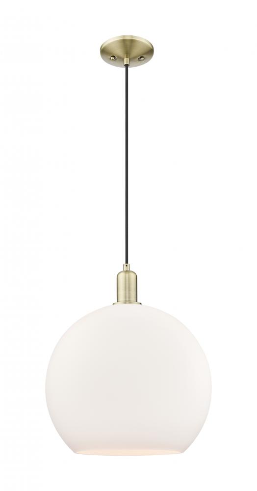 Athens - 1 Light - 14 inch - Antique Brass - Cord hung - Mini Pendant