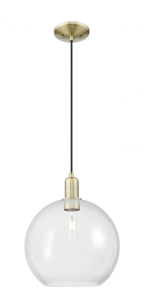 Athens - 1 Light - 12 inch - Antique Brass - Cord hung - Mini Pendant