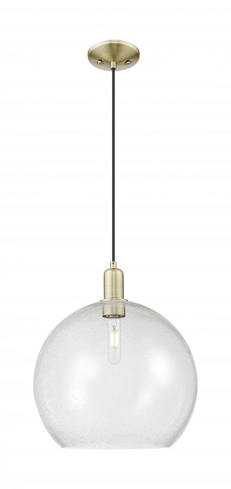 Athens - 1 Light - 14 inch - Antique Brass - Cord hung - Mini Pendant