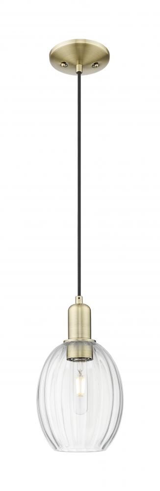 Preston Bulb - 1 Light - 6 inch - Antique Brass - Cord hung - Mini Pendant