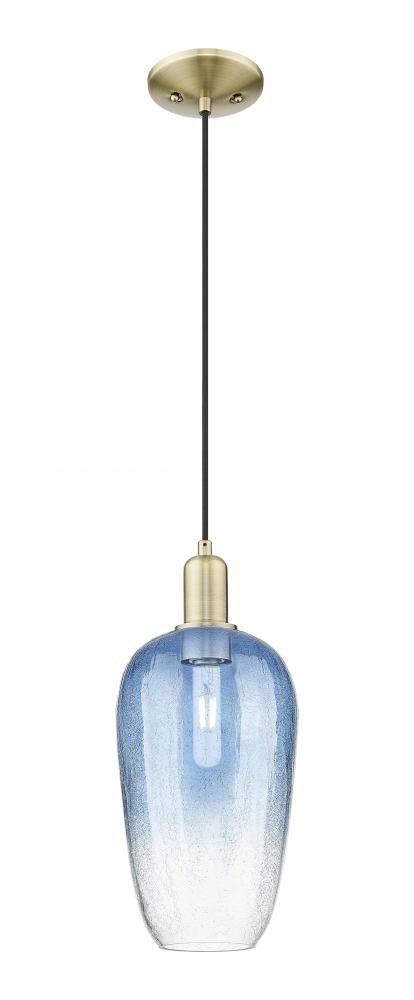 Brookhaven Flute - 1 Light - 6 inch - Antique Brass - Cord hung - Mini Pendant