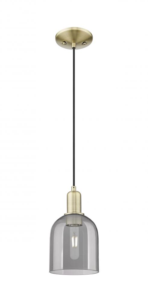 Bella - 1 Light - 6 inch - Antique Brass - Cord hung - Mini Pendant